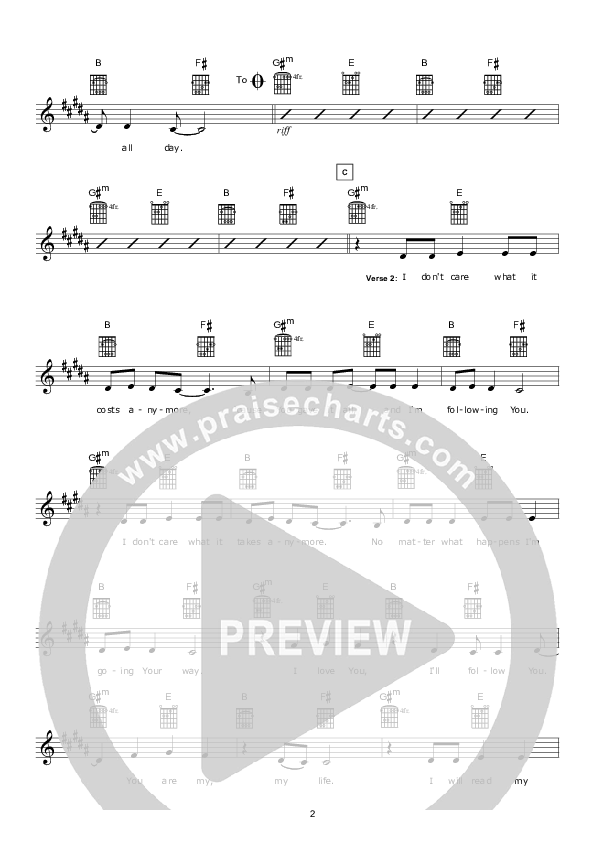 All Day Lead Sheet (Hillsong Worship)