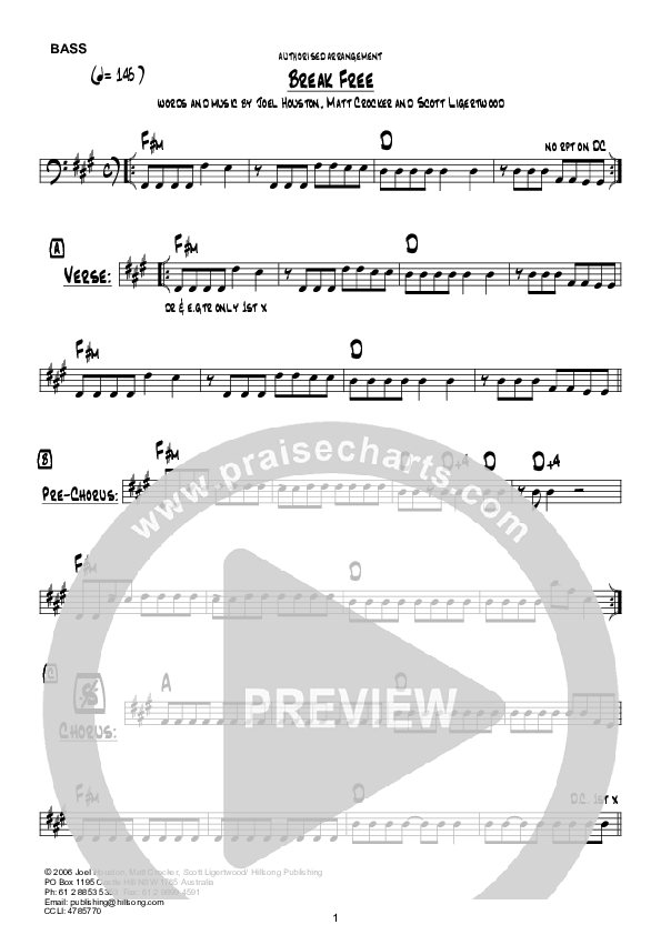 Break Free (Instrumental) Double Bass (Hillsong Worship)