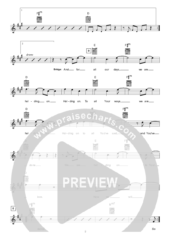 Break Free (Instrumental) Lead Sheet (Hillsong Worship)