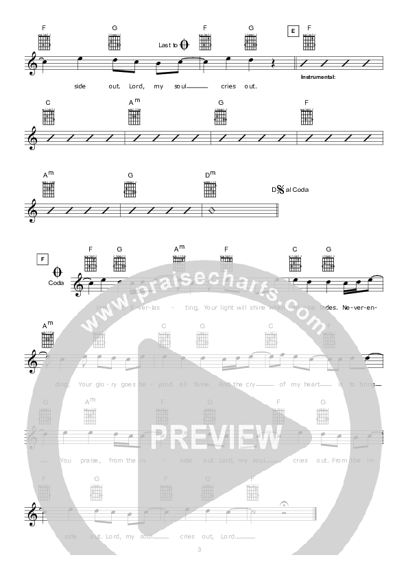 From The Inside Out Lead Sheet (Hillsong Worship)