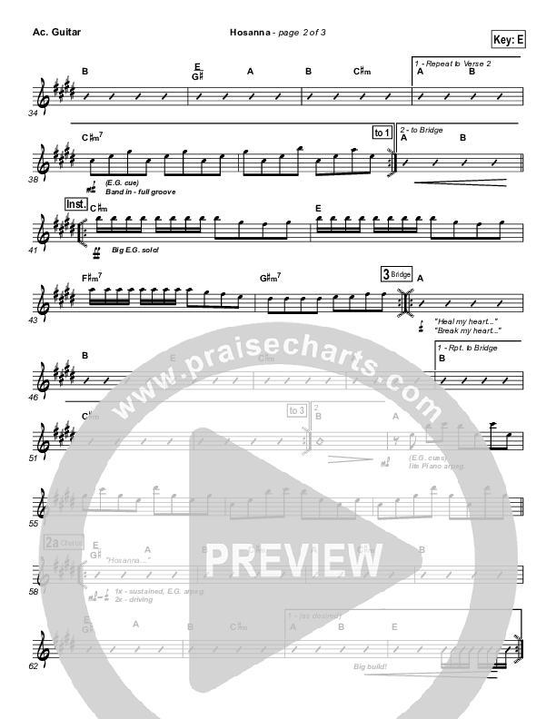 Hosanna Acoustic Guitar (Hillsong Worship)