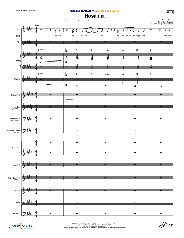 Hosanna Conductor's Score (Hillsong Worship)