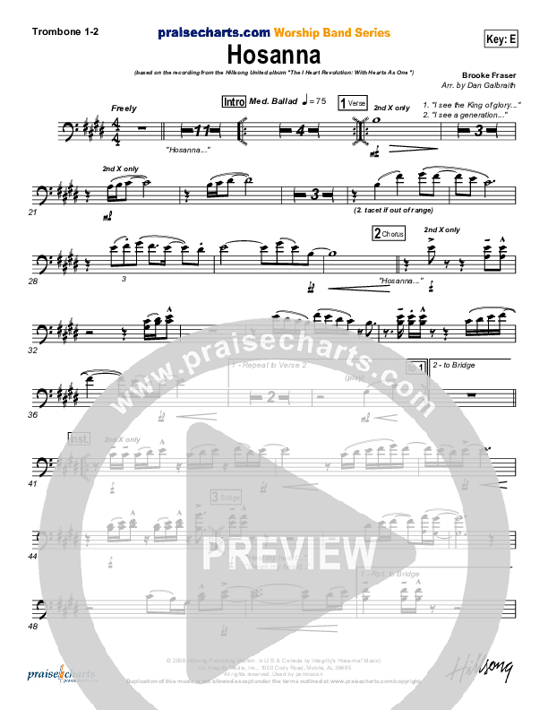 Hosanna Trombone 1/2 (Hillsong Worship)