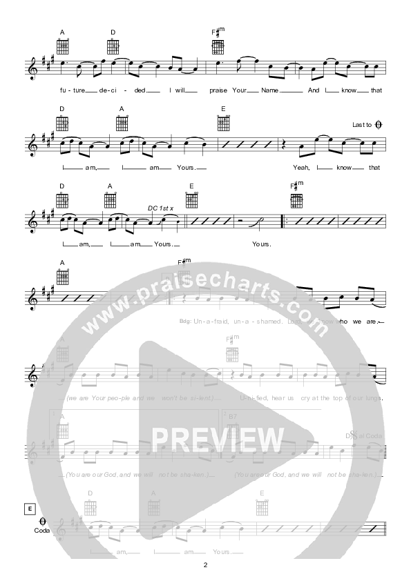 My Future Decided (Instrumental) Lead Sheet (Hillsong Worship)