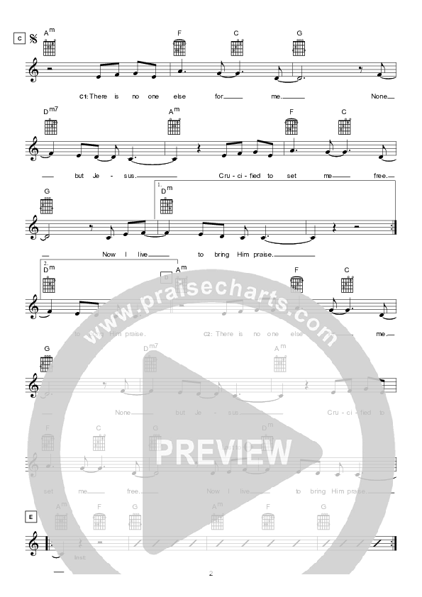 None But Jesus Lead Sheet (Hillsong Worship)