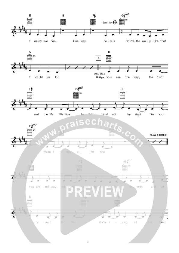 One Way Lead Sheet (Hillsong UNITED)