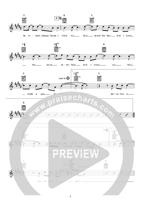 Salvation Is Here Lead Sheet (Hillsong Worship)