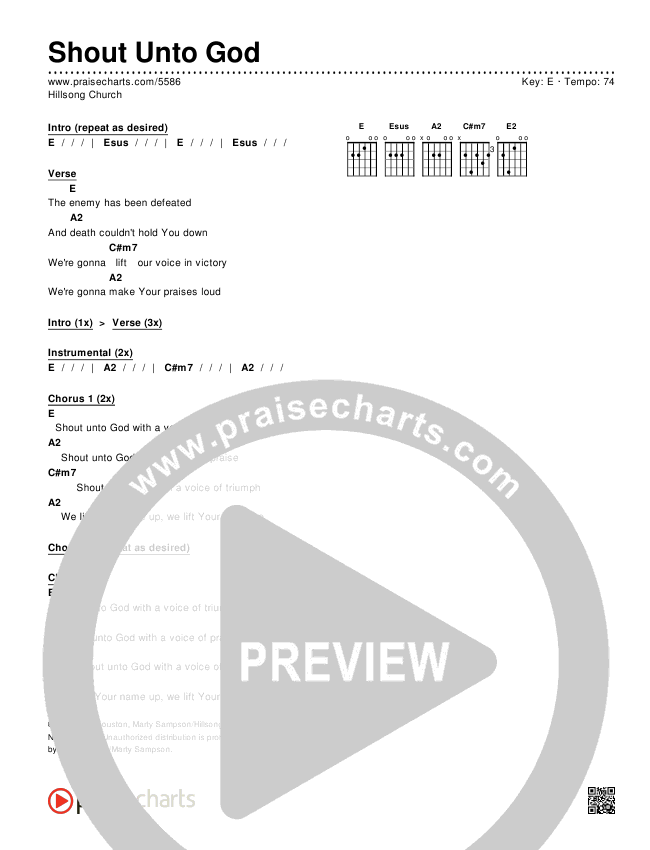 Shout Unto God Chords & Lyrics (Hillsong Worship)