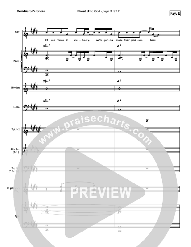 Shout Unto God Conductor's Score (Hillsong Worship)