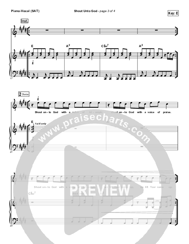 Shout Unto God Piano/Vocal (SAT) (Hillsong Worship)