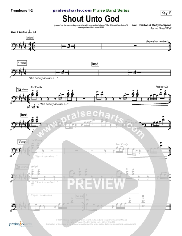 Shout Unto God Trombone 1/2 (Hillsong Worship)