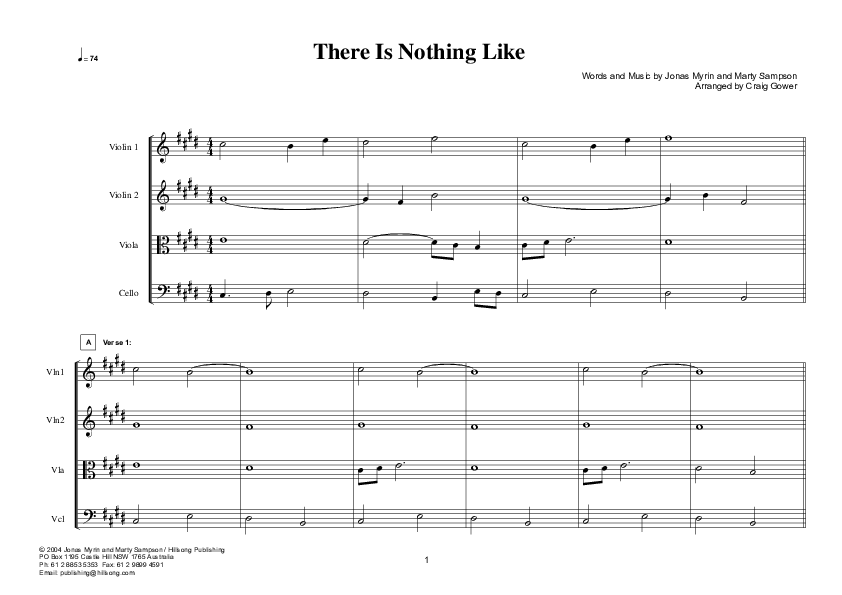 There Is Nothing Like (Instrumental) Conductor's Score (Hillsong Worship)