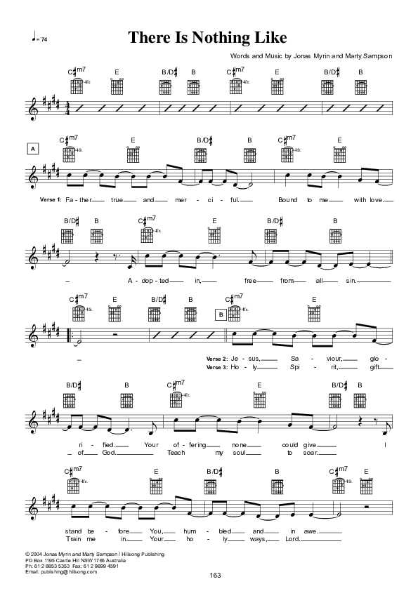 There Is Nothing Like (Instrumental) Lead Sheet (Hillsong Worship)