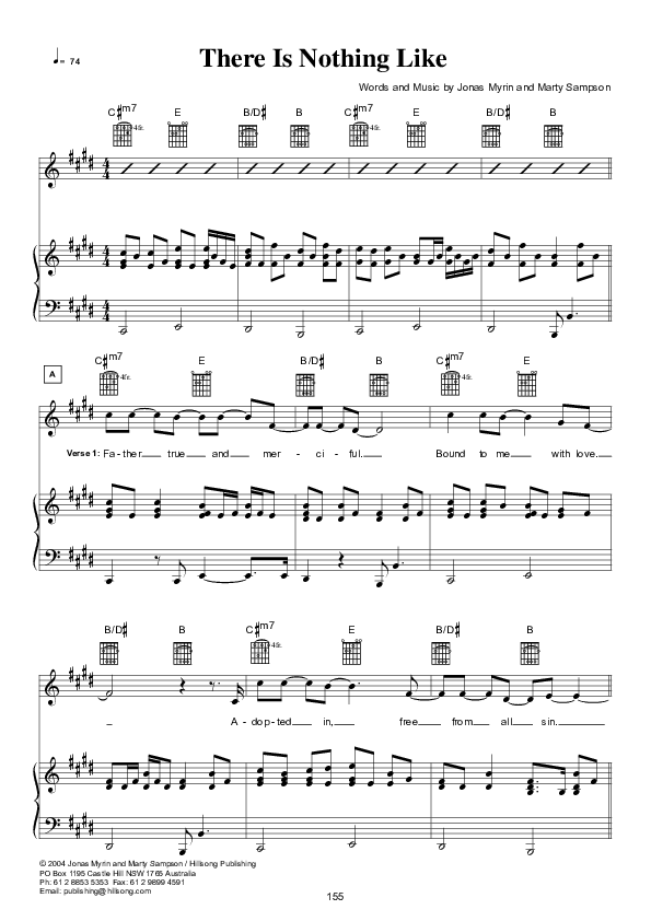 There Is Nothing Like (Instrumental) Piano/Vocal (Hillsong Worship)