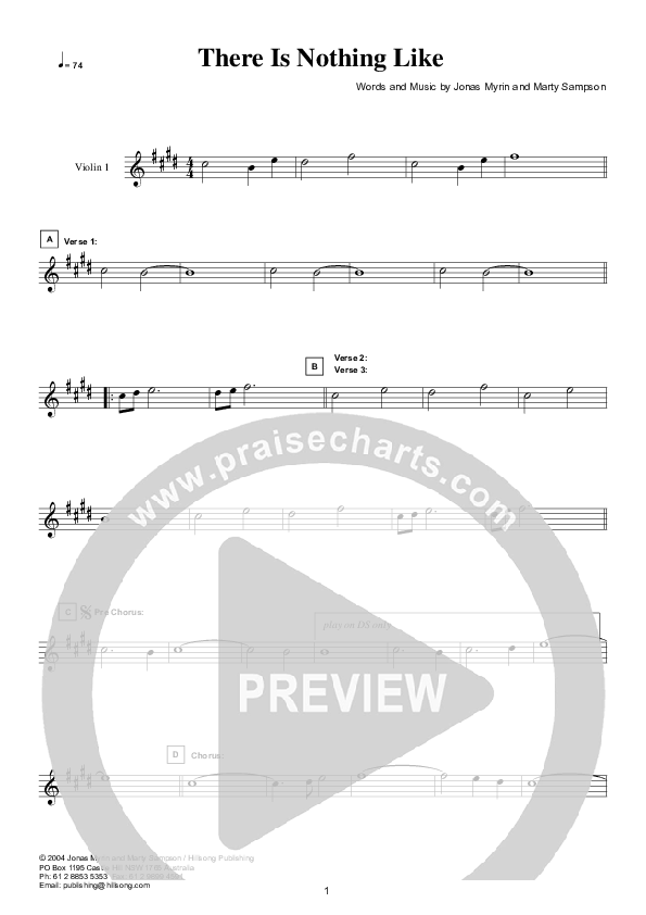 There Is Nothing Like (Instrumental) Violin 1 (Hillsong Worship)