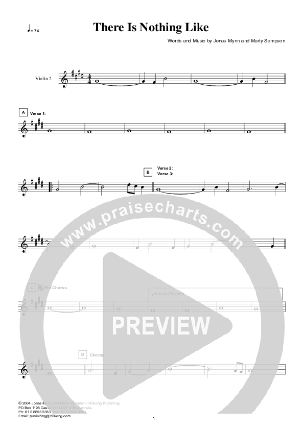 There Is Nothing Like (Instrumental) Violin 2 (Hillsong Worship)