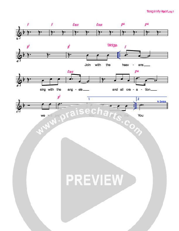 Song In My Heart Lead Sheet (Generation Unleashed)