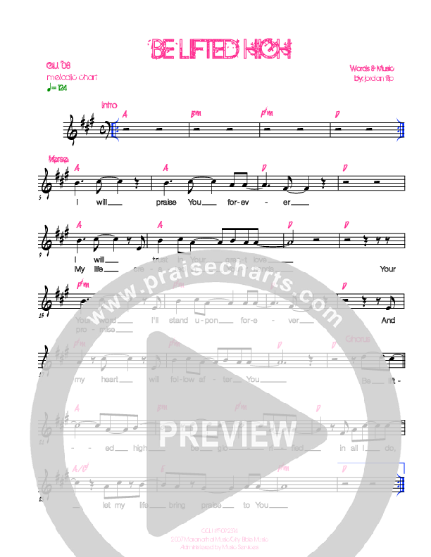 Be Lifted High Lead Sheet (Generation Unleashed)