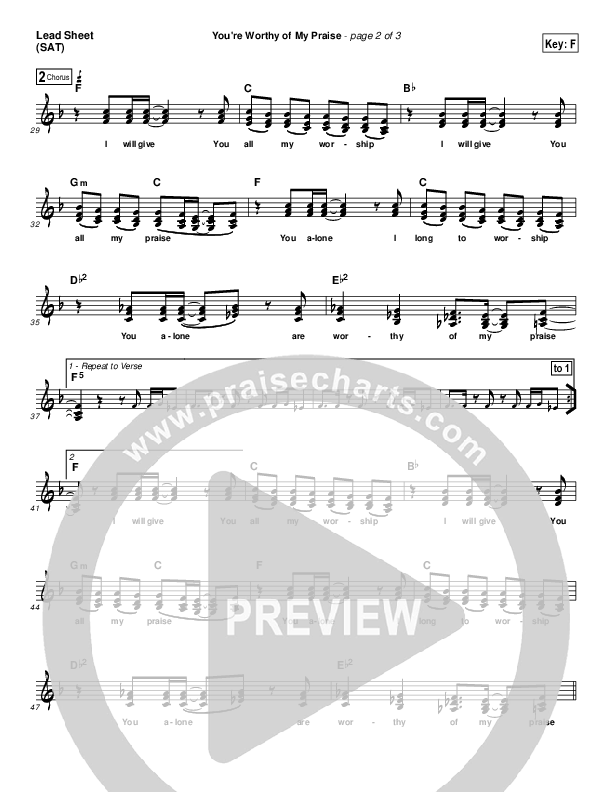 You're Worthy Of My Praise Lead (SAT) (Jeremy Camp)