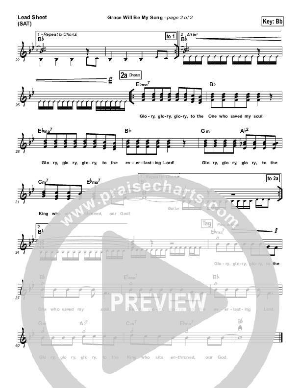 Grace Will Be My Song Lead Sheet (FEE Band)