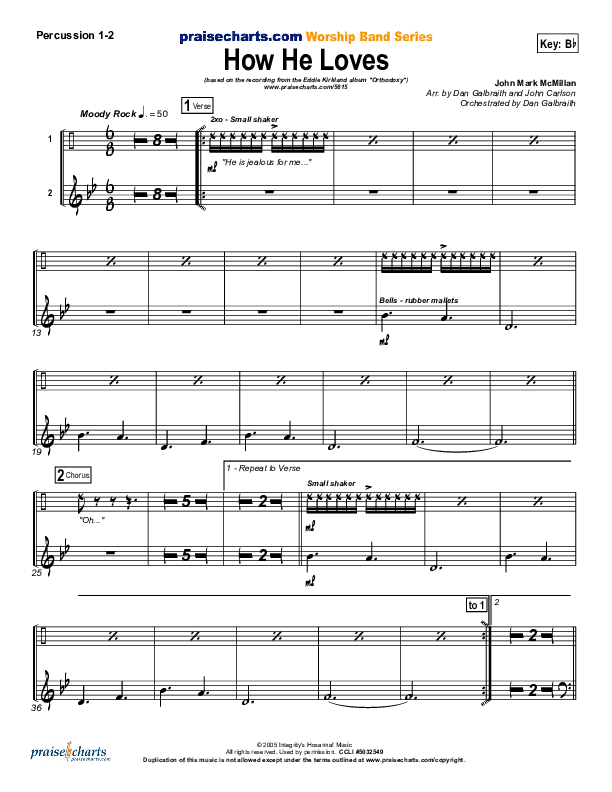 How He Loves Percussion 1/2 (Eddie Kirkland)