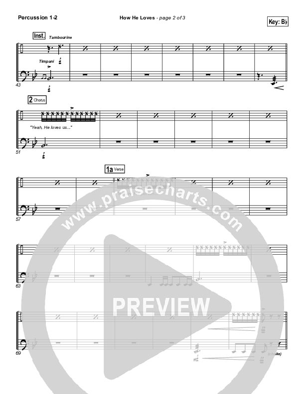 How He Loves Percussion 1/2 (Eddie Kirkland)