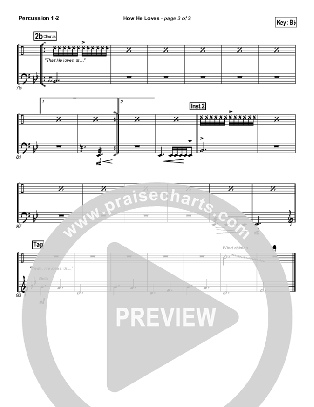 How He Loves Percussion 1/2 (Eddie Kirkland)