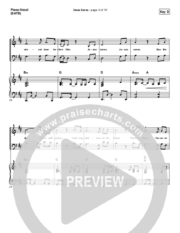 Jesus Saves Piano/Vocal (SATB) (Travis Cottrell)