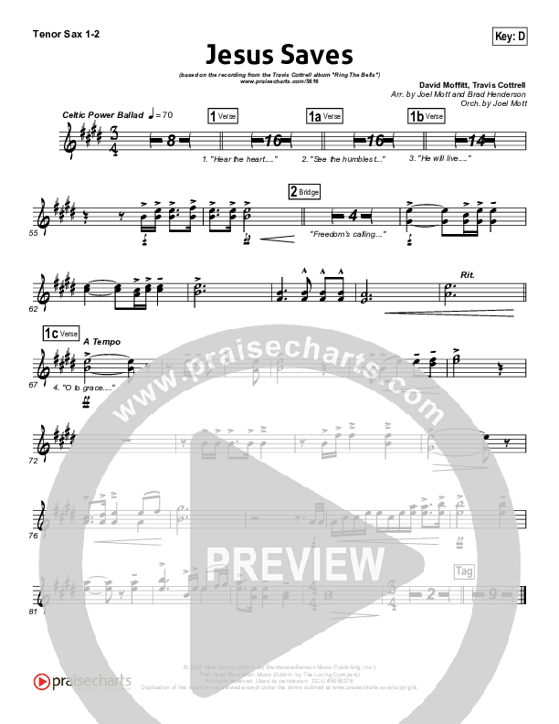 Jesus Saves Tenor Sax 1/2 (Travis Cottrell)