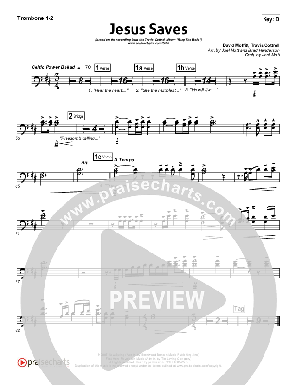 Jesus Saves Trombone 1/2 (Travis Cottrell)