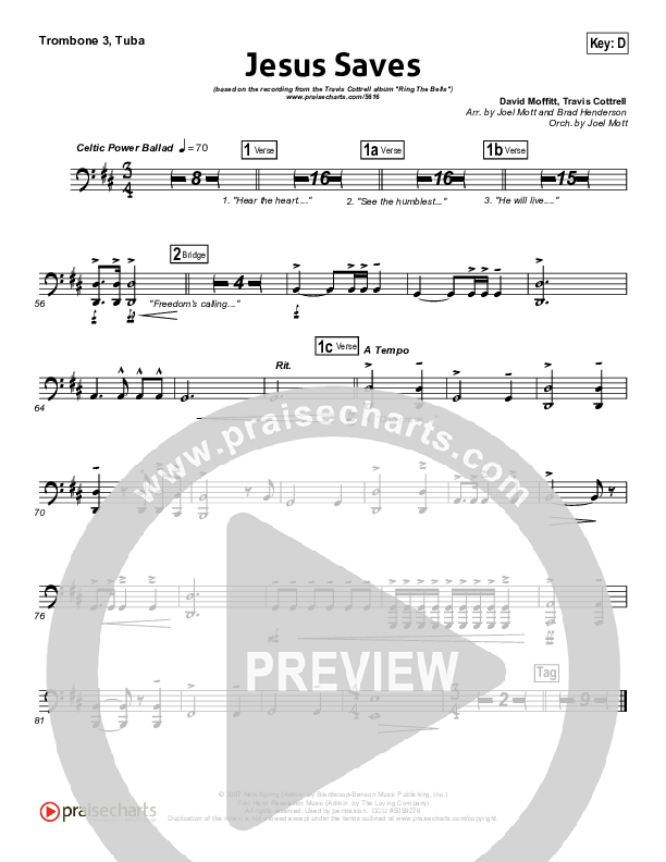 Jesus Saves Trombone 3/Tuba (Travis Cottrell)