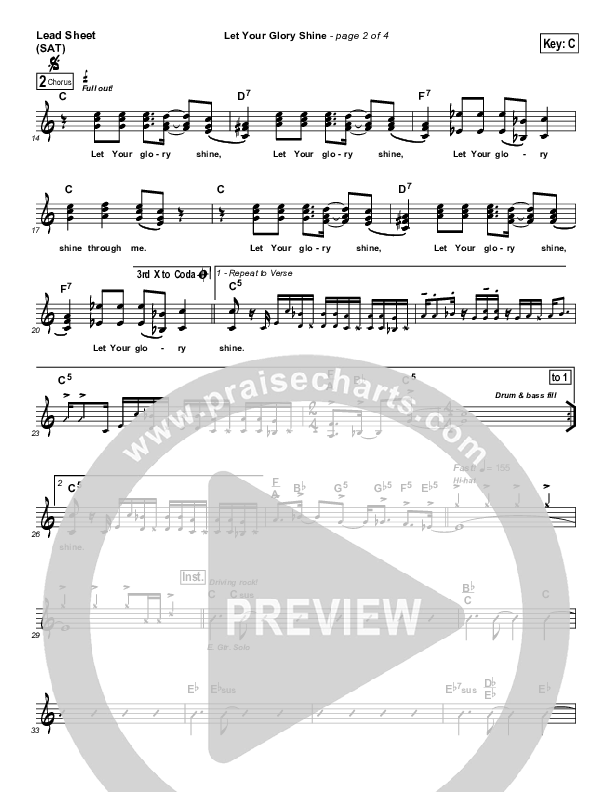 Let Your Glory Shine Lead (SAT) (Lincoln Brewster)