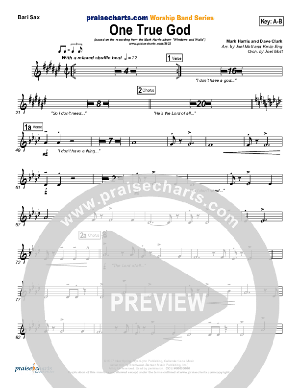 One True God Bari Sax (Mark Harris)