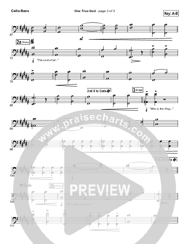 One True God Cello/Bass (Mark Harris)