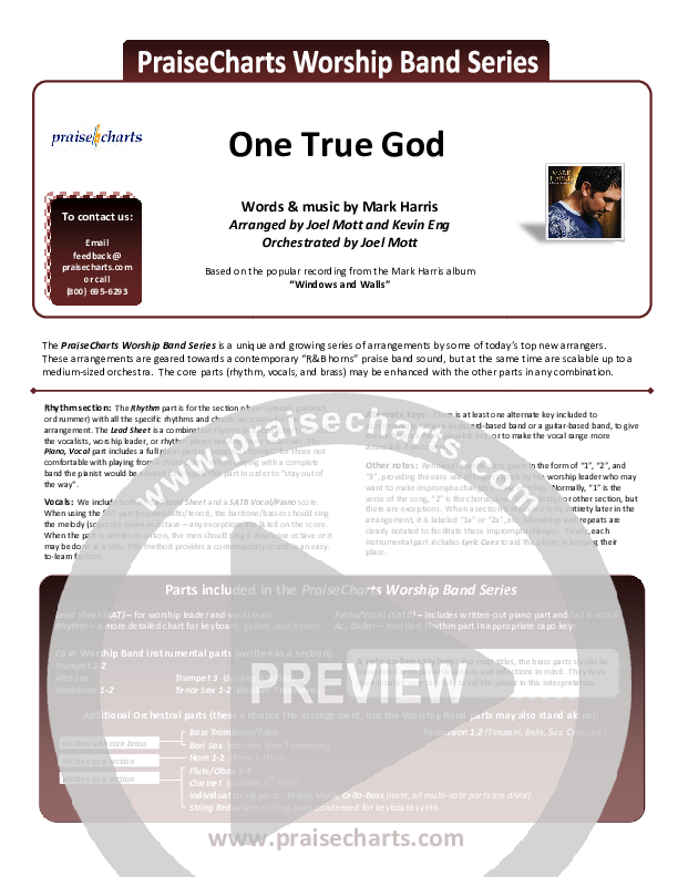 One True God Cover Sheet (Mark Harris)