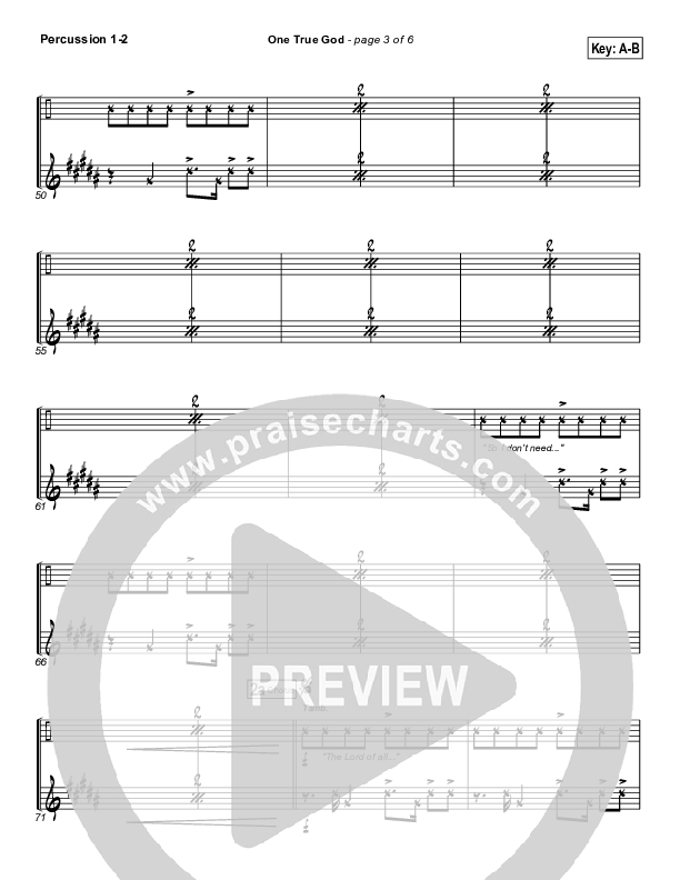 One True God Percussion 1/2 (Mark Harris)