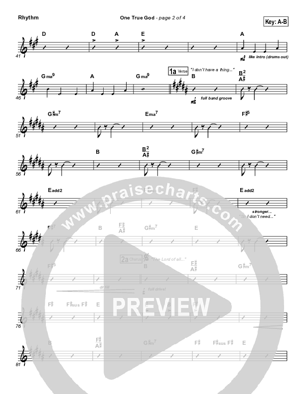 One True God Rhythm Chart (Mark Harris)