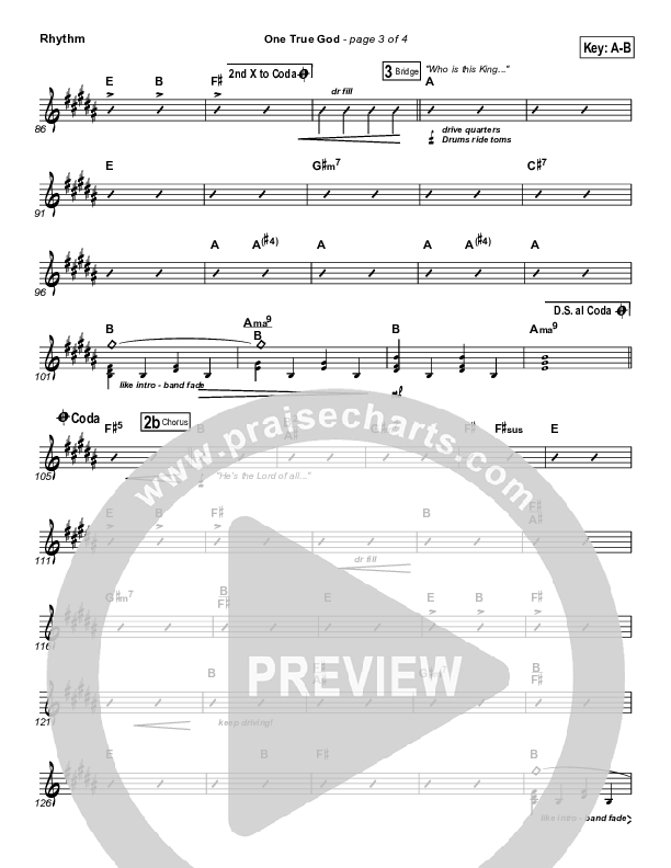 One True God Rhythm Chart (Mark Harris)