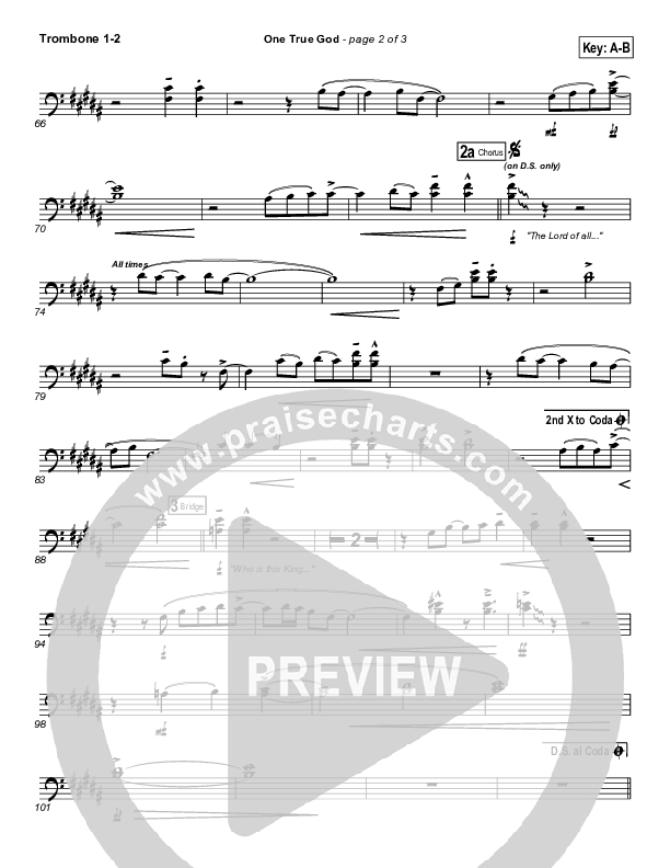 One True God Trombone 1/2 (Mark Harris)