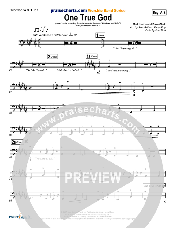 One True God Trombone 3/Tuba (Mark Harris)