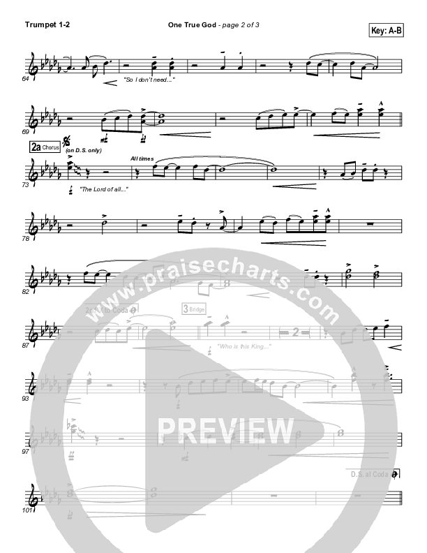 One True God Trumpet 1,2 (Mark Harris)