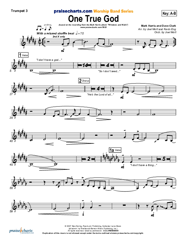One True God Trumpet 3 (Mark Harris)