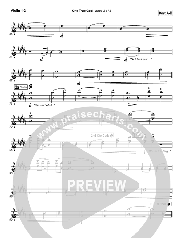 One True God Violin 1/2 (Mark Harris)