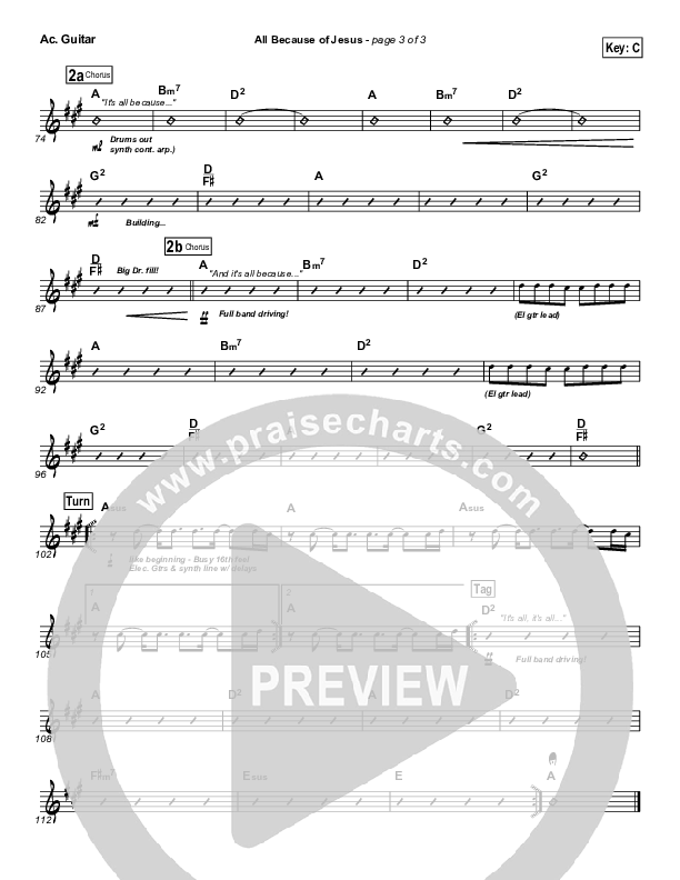 All Because Of Jesus Acoustic Guitar (FEE Band)