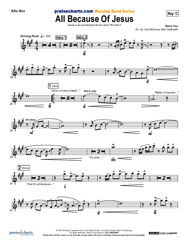 All Because Of Jesus Alto Sax (FEE Band)