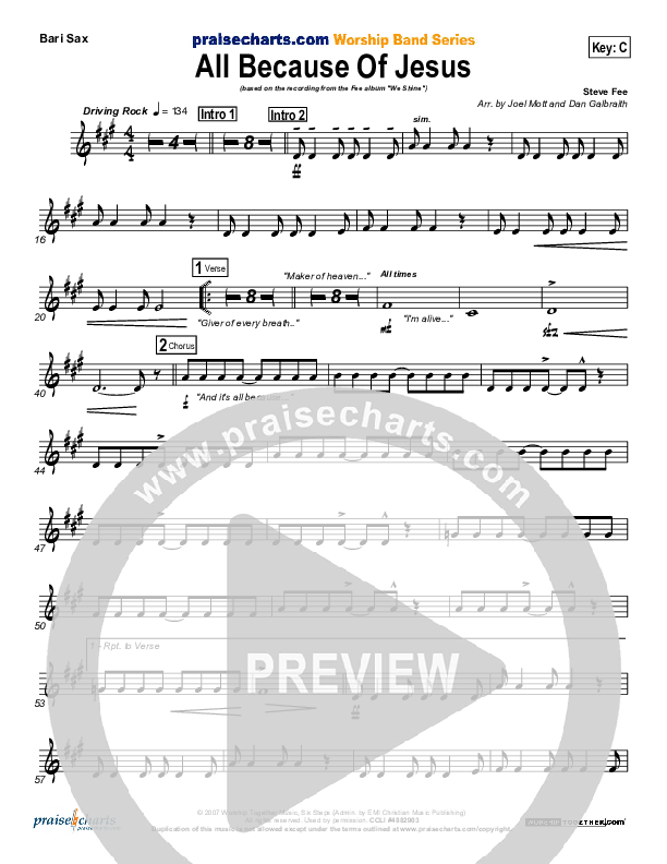 All Because Of Jesus Bari Sax (FEE Band)
