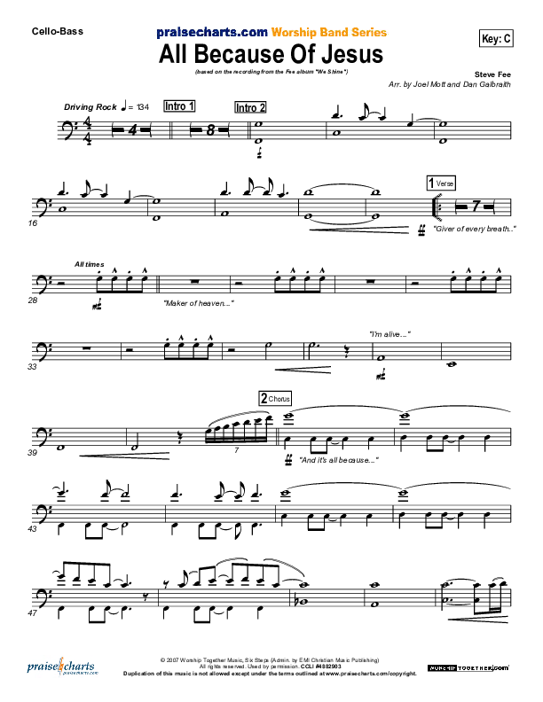 All Because Of Jesus Cello/Bass (FEE Band)