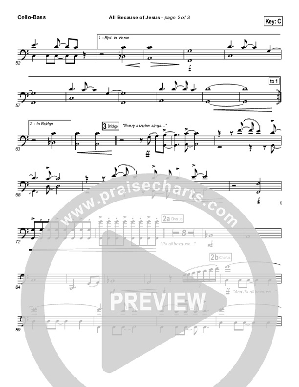 All Because Of Jesus Cello/Bass (FEE Band)