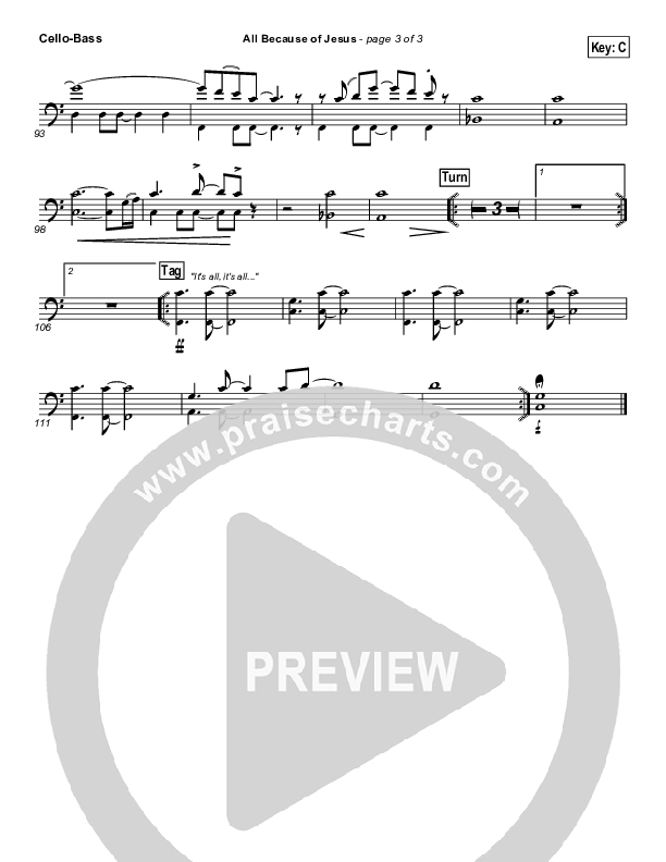 All Because Of Jesus Cello/Bass (FEE Band)