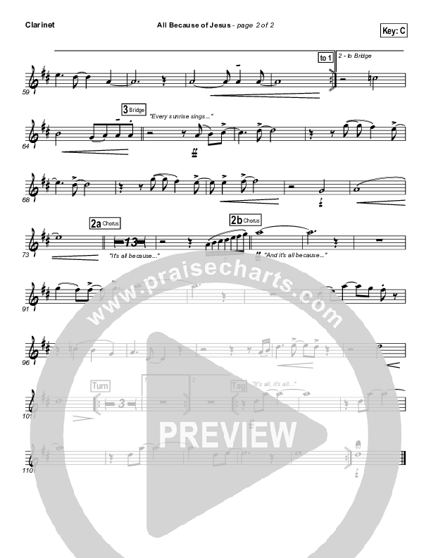 All Because Of Jesus Clarinet (FEE Band)